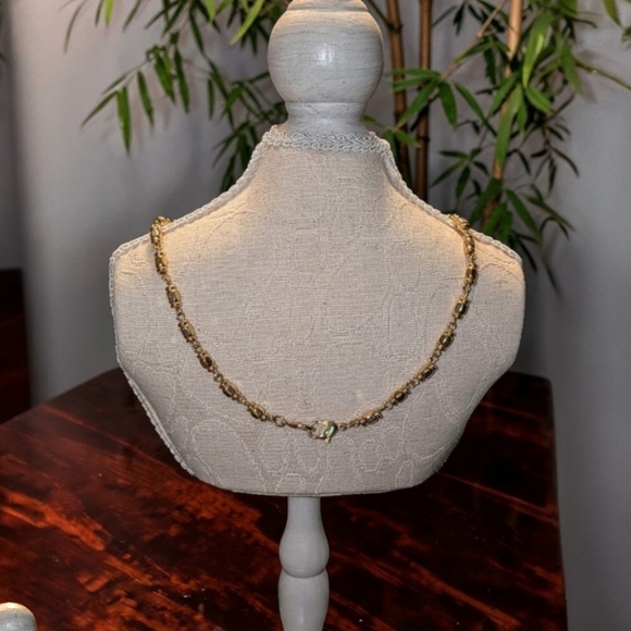 Vintage Liz Clairborne Designer Lariat Necklace W/ Ceramic Blue Egg Trinket Dish - Picture 3 of 5